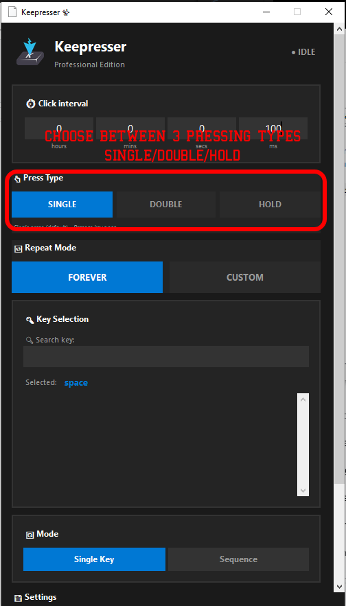 Keepresser Press Type Selection